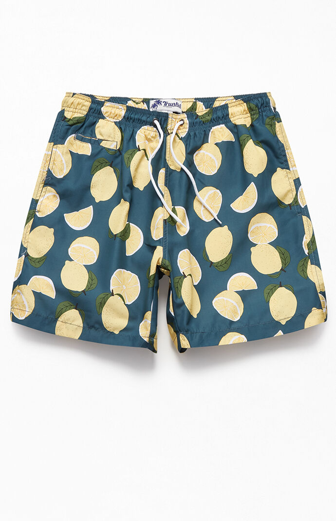 mens lemon swim trunks