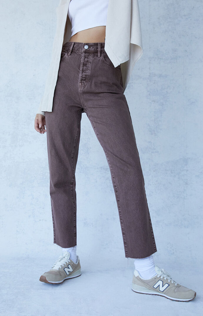 Eco Chocolate High Waisted Straight Leg Jeans