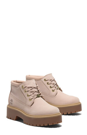 Women's Light Beige Stone Street Mid Lace-Up Boots image number 4
