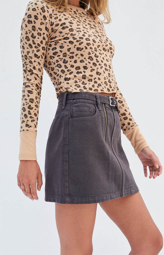 Zip Detail Mini Skirt