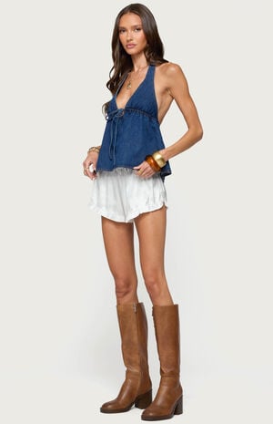 Safia Denim Halter Top image number 4