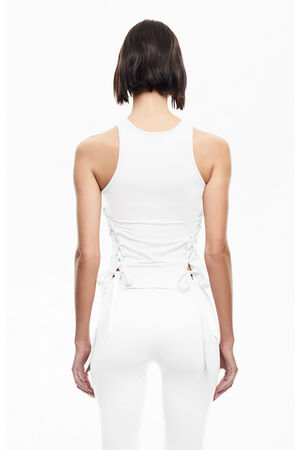 Bisous Lace-Up Top image number 3