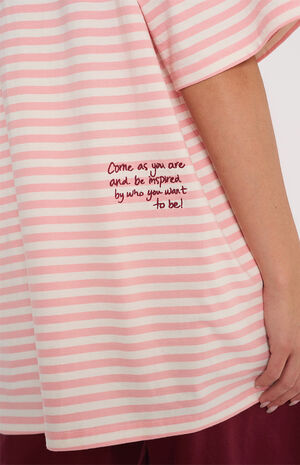 Come As You Are Striped Oversized T-Shirt image number 3