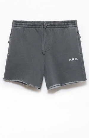 Black Vintage Washed Cutoff Fleece Sweat Shorts image number 1