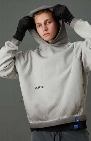 Active Gray Heavyweight Raglan Oversized Fleece Hoodie image number 3