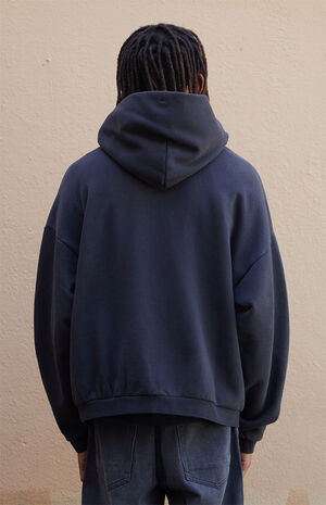 Black Vintage Wash Heavyweight Oversized Fleece Hoodie image number 4