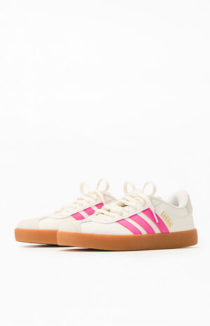 Women's White & Pink VL Court 3.0 Low Sneakers image number 2