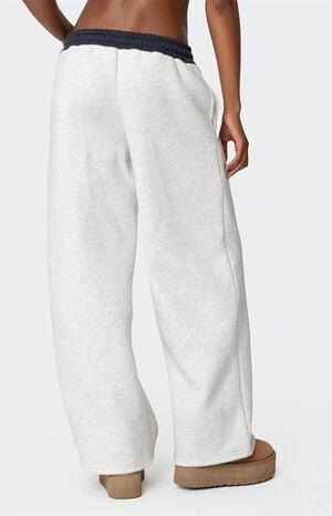 Edikted Contrast Embroidered Sweatpants image number 5