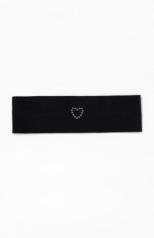 Rhinestone Heart Cloth Headband image number 1
