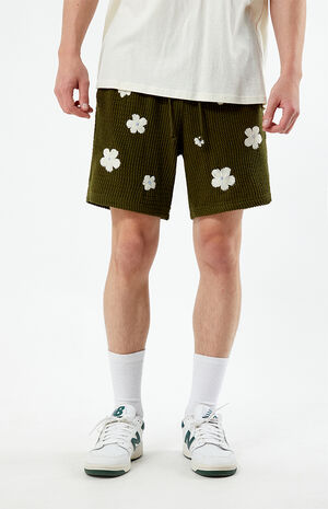 Green Flower Crochet Shorts image number 2