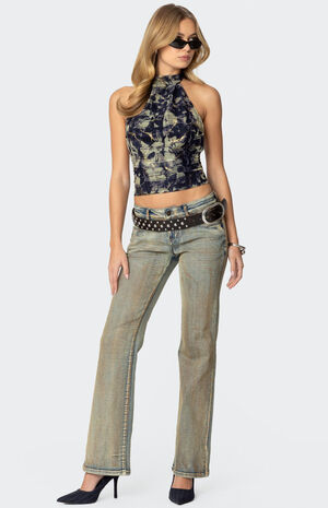 Paz Printed Mesh Top image number 5