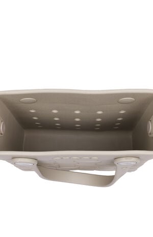 Beige Small Woven Crocssbody Tote Bag image number 8