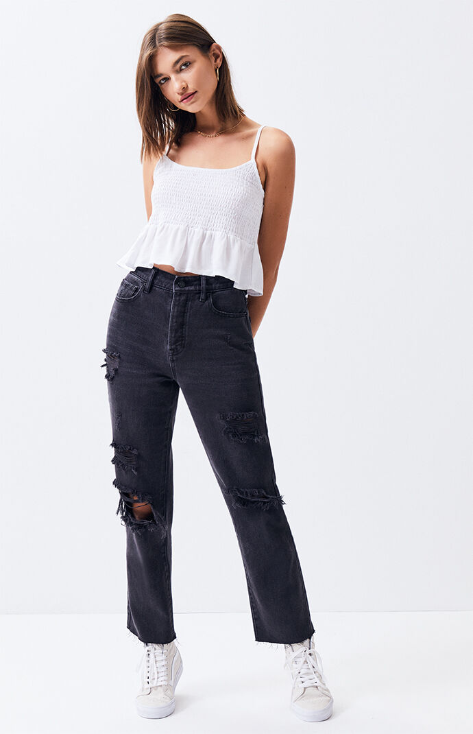 black peplum crop top