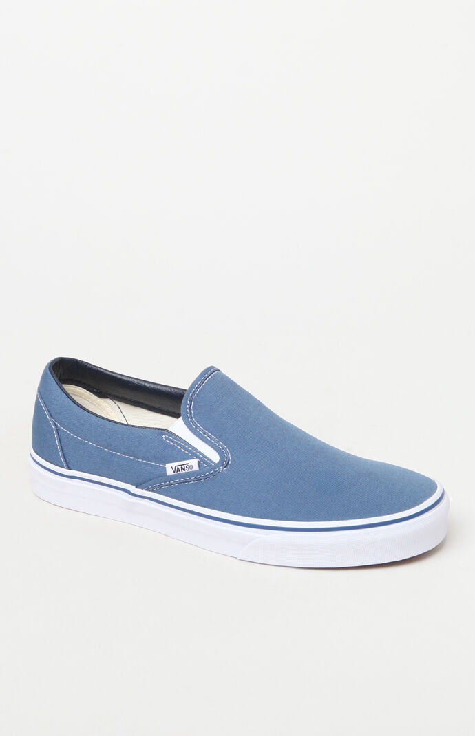 all blue slip on vans