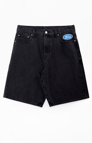 Black Baggy Denim Shorts