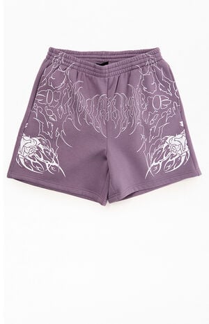 Purple Thorn Of The Stem Sweat Shorts image number 1