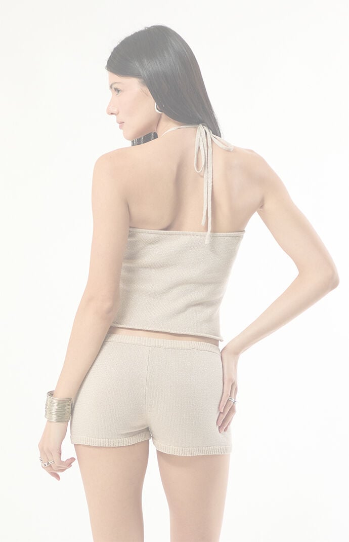 Edikted Nicca Iridescent Knit Shorts