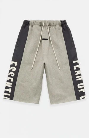 Seal Paneled Raw Cutoff Sweat Shorts image number 1