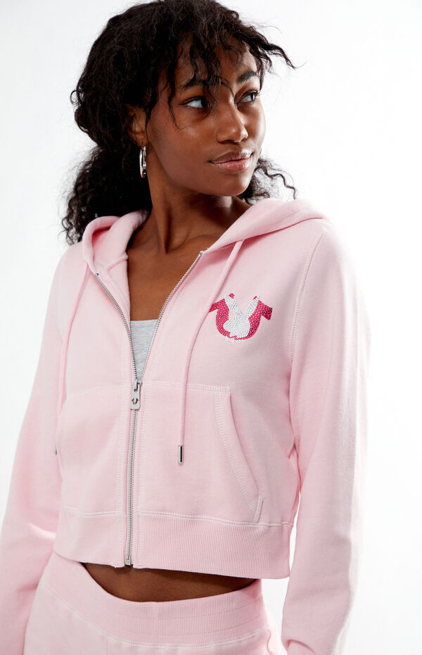 Women's Pink True Religion Hoodie TRUE RELIGION Girls Big T