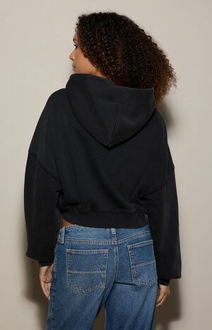 Ultra Soft Fleece Cropped Zip Up Hoodie image number 4