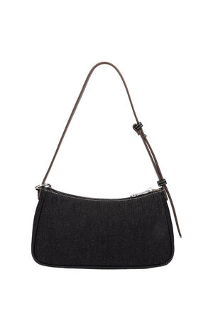 Bling Logo Black Denim Shoulder Bag image number 4