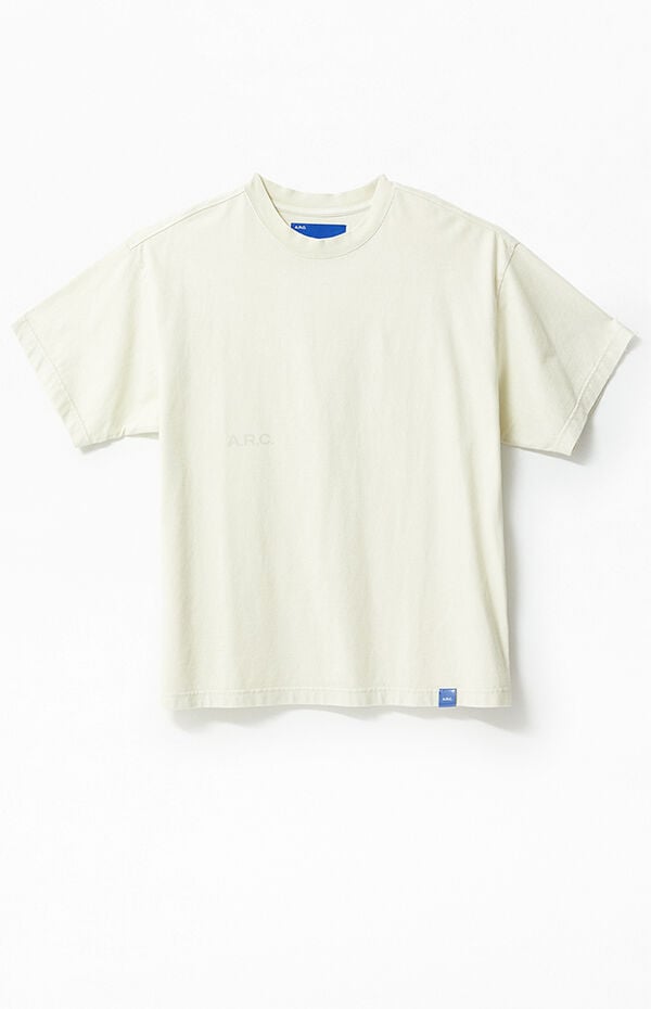 A.R.C. Off White Vintage Wash Heavyweight Cropped Boxy T-Shirt