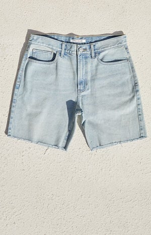 Eco Light Blue Cut Off Denim Shorts image number 1