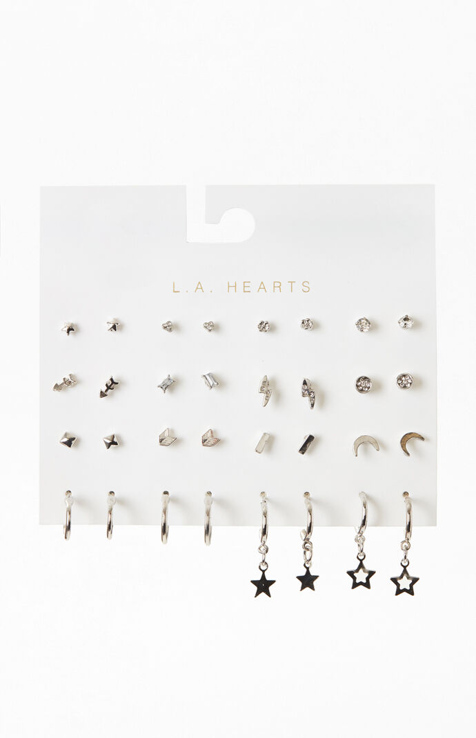 La hearts 16 pack star and moon earrings cheap