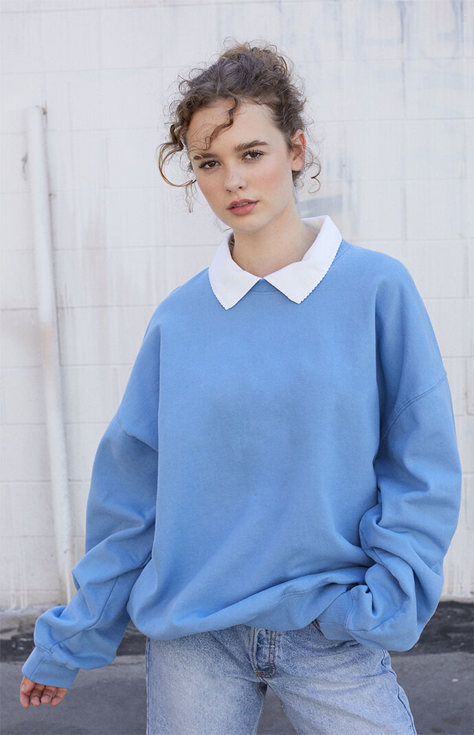 Crew neck top collar sweatshirt