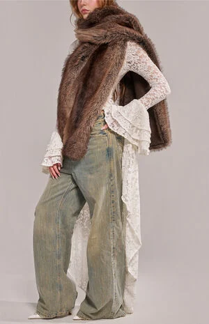 Brown Starlet Faux Fur Scarf image number 1