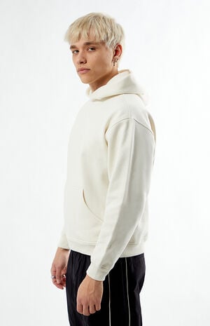 Cream Solid Color Hoodie image number 2