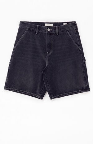 Black Baggy Denim Carpenter Shorts