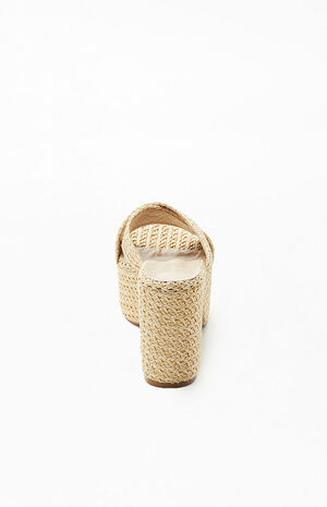 Women's Rattan Platform Mule Heels image number 3