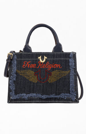 Denim Moto Frayed Tote Bag image number 1