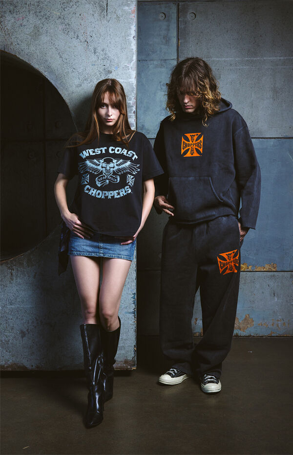 West Coast Choppers Orange Logo Sweatpants