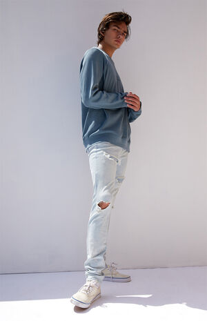 Light Ripped Stacked Skinny Jeans image number 5