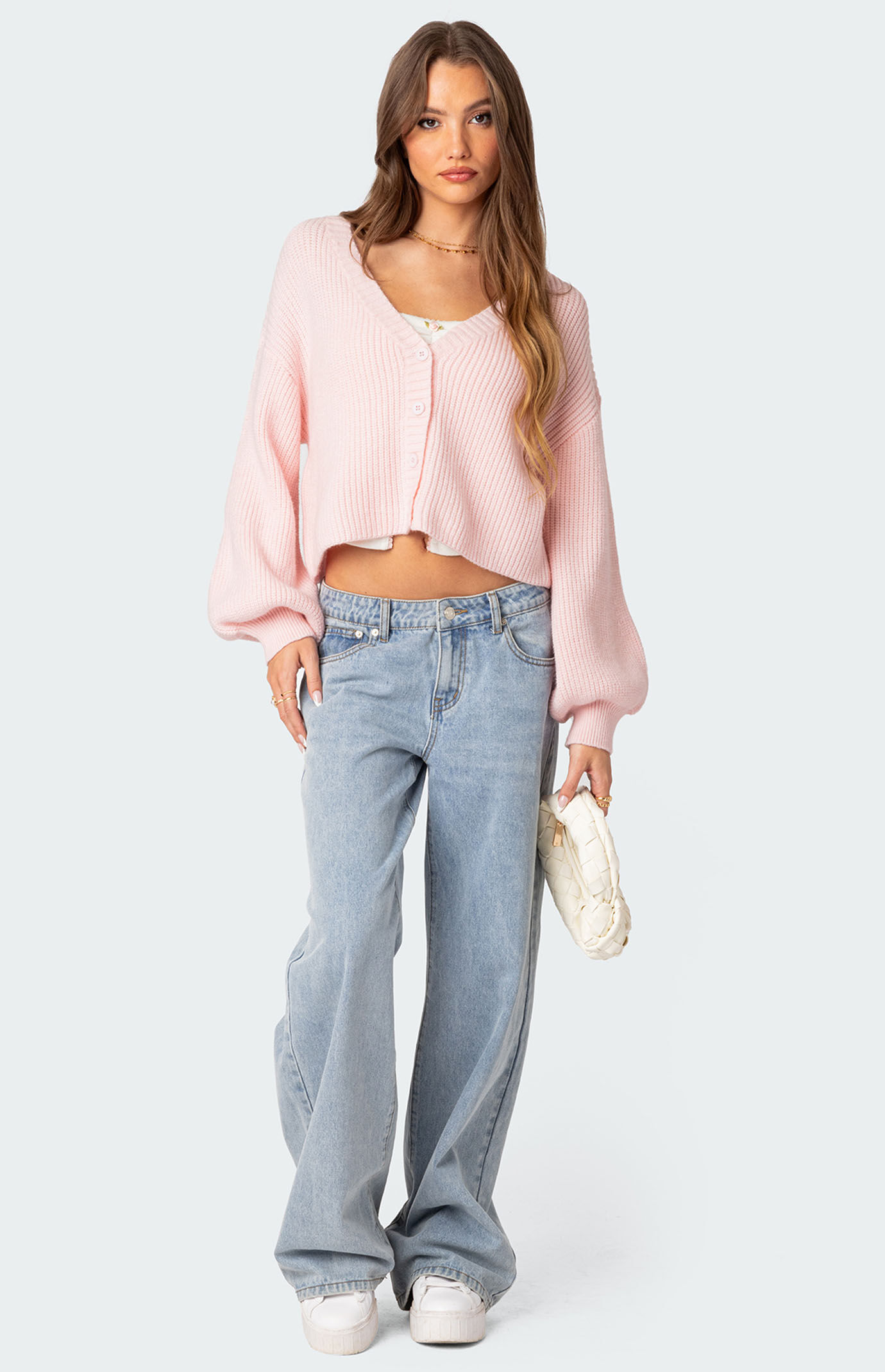 Cropped chunky top knit jumper