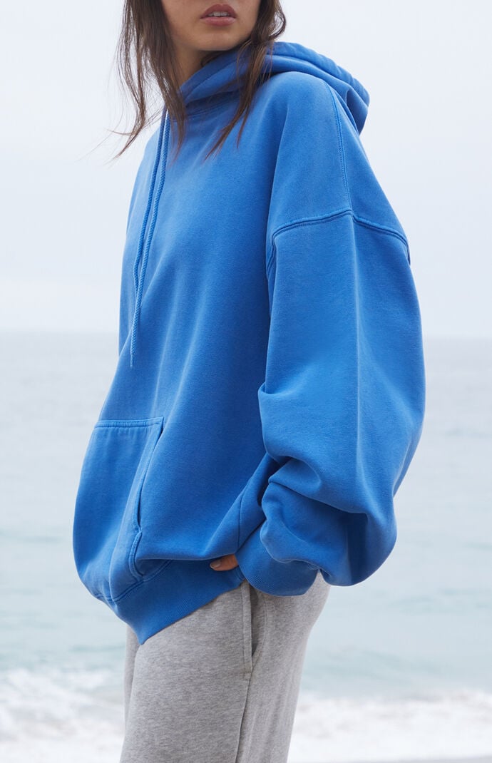 John Galt Blue Christy Oversized Hoodie