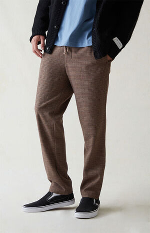 Stretch Brown Slim Trousers image number 2