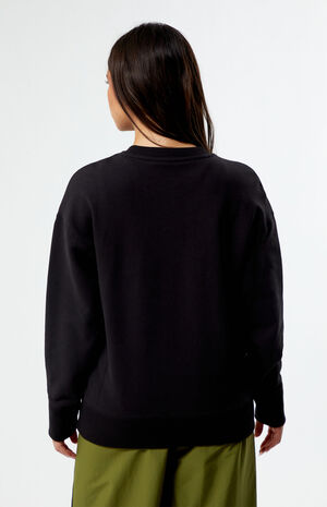 Black Relaxed Crew Neck Sweatshirt image number 4