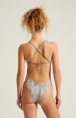 Snakeskin Audrey Shine One Piece Swimsuit image number 4