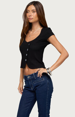 Blaunca Asymmetric Knit Top image number 2