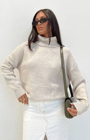 Eco Oatmeal Oswin Turtleneck Sweater image number 1