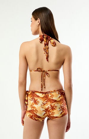 Tropical Lettuce-Edge Halter Bikini Top image number 5