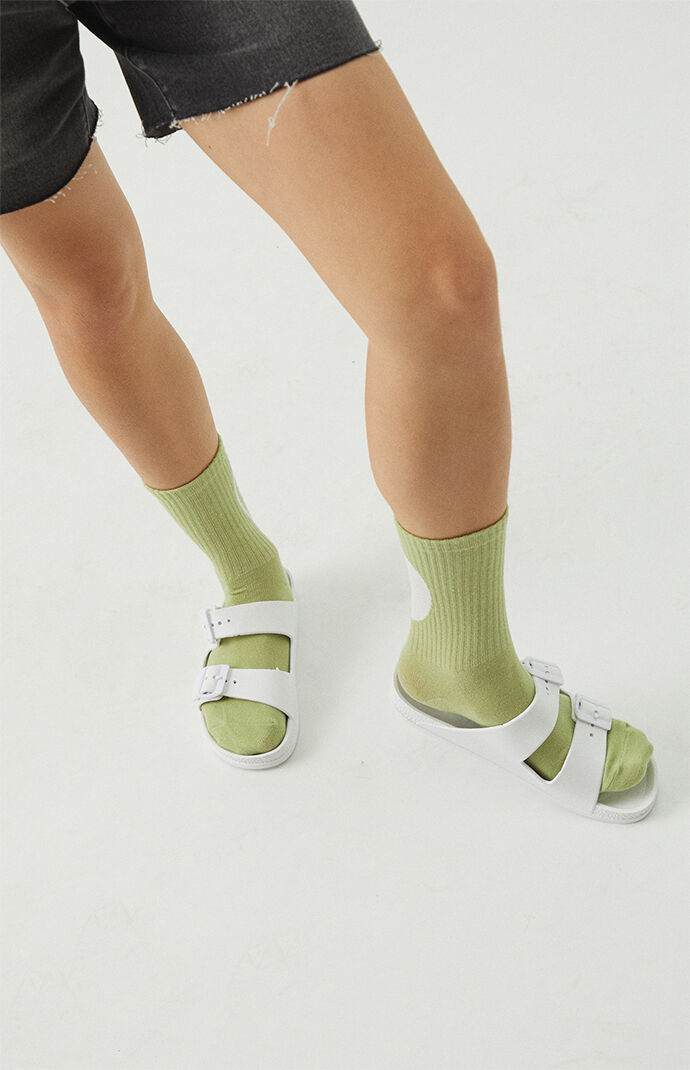 Women's Rubber Double Buckle Slide Sandals
