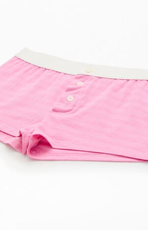 Pink&nbsp;Striped Pajama&nbsp;Boyshorts image number 2