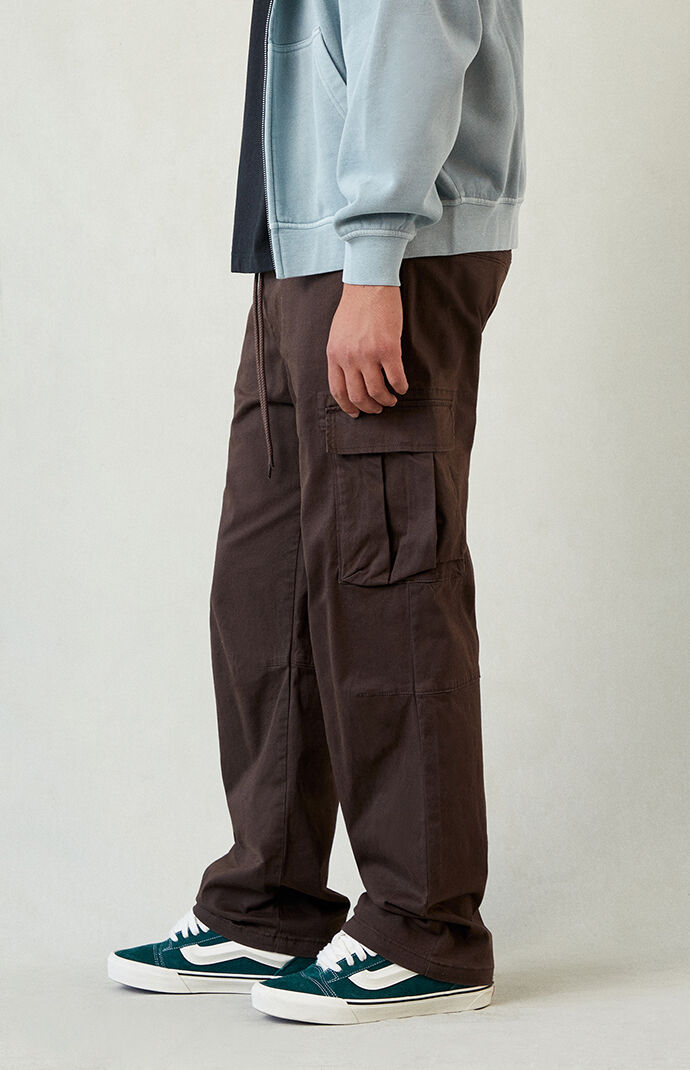 Pacsun Stretch Brody Brown Cotton Cargo Baggy Pants | Pacsun