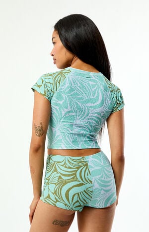 Printed High Waisted Swim Shorts image number 5
