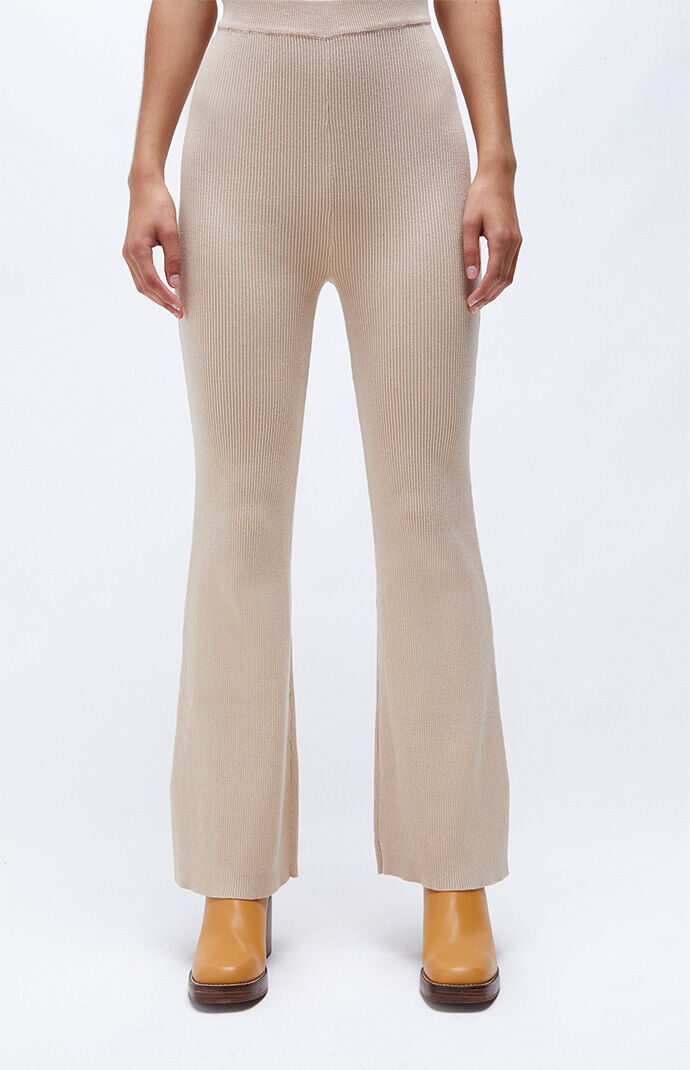 Another Girl Eco Rib Knit Flare Pants | PacSun