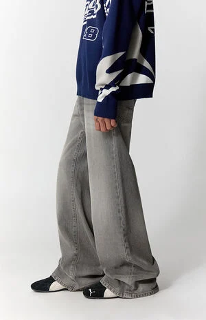 Bennet Baggy Flare Jeans Gray image number 3